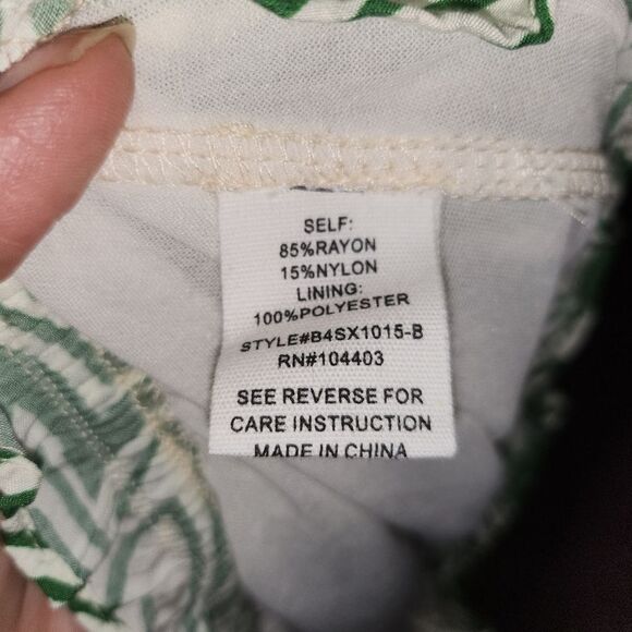 Green and White A-Line Maxi Skirt with Ruffles - Picture 5 of 6